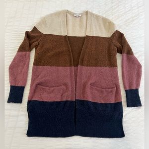 Madewell Kent Colorblock Striped Cardigan Sweater in Coziest Yarn - Small
